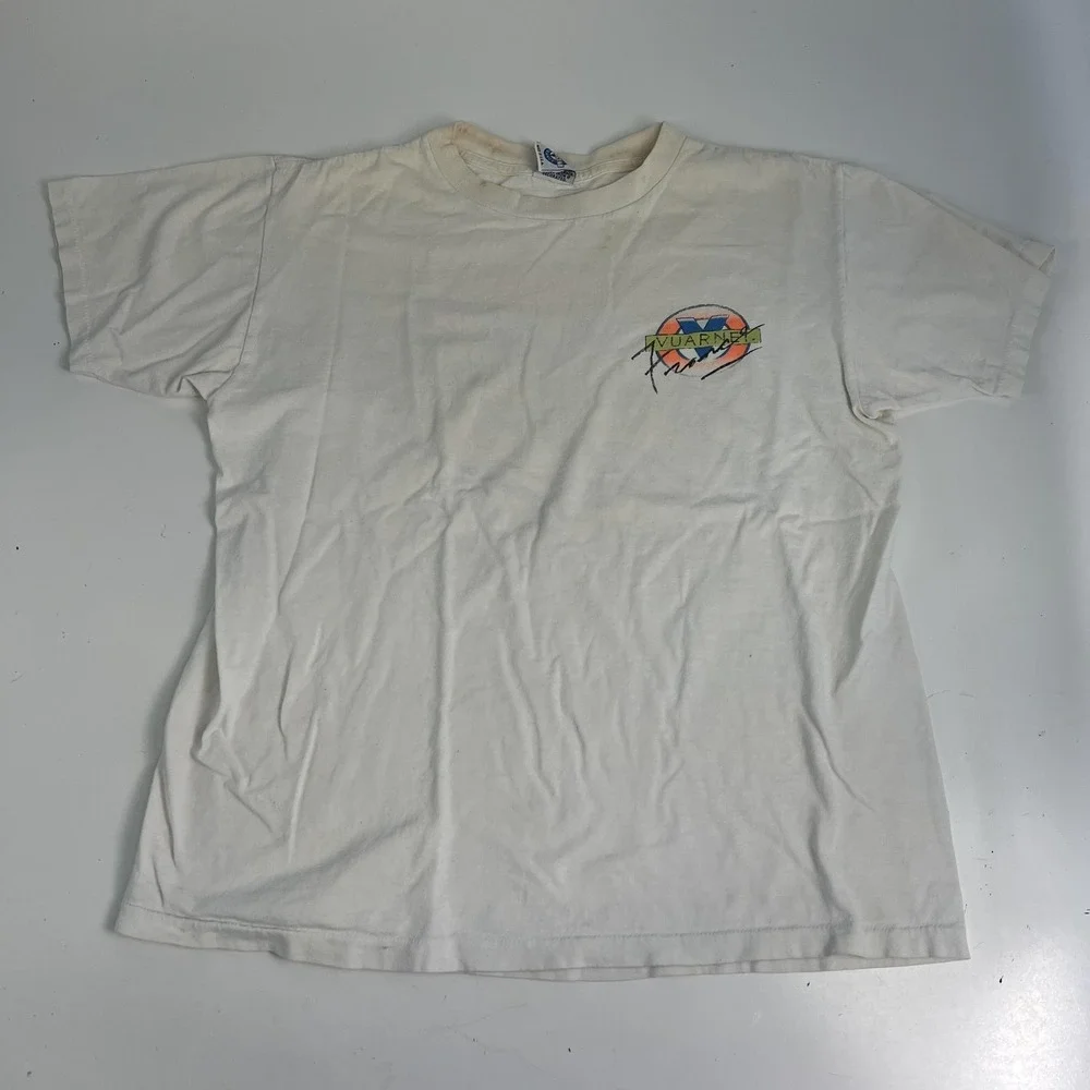 Vintage 1989 Vuarnet France Shirt Mens Large White Logo Graphic Tee Made USA - Picture 4 of 12